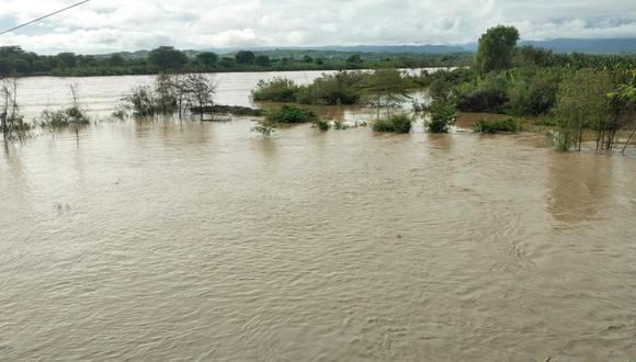 Zonas agrícolas ubicadas a la altura del Puente Francos (San Jacinto) fueron afectadas. Foto: Senamhi