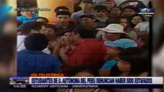 Alumnos de la Universidad Autónoma del Perú denuncian estafa