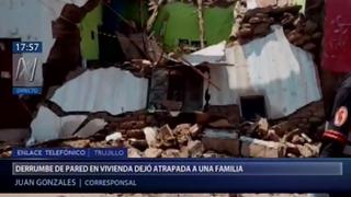 Trujillo: tres personas quedaron atrapadas tras derrumbe de vivienda