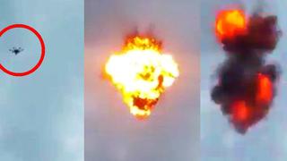 Difunden videos de supuestos drones con explosivos del atentado contra Maduro