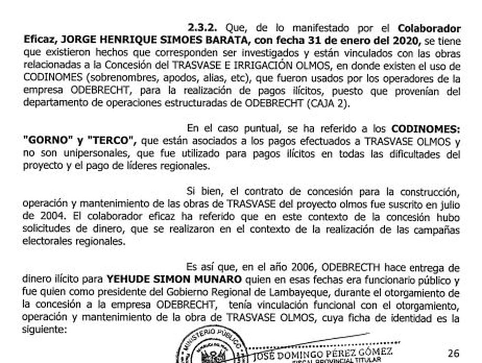 Jorge Barata afirma que entregó US$300.000 para la campaña regional de Yehude Simon en el 2006. (El Comercio)
