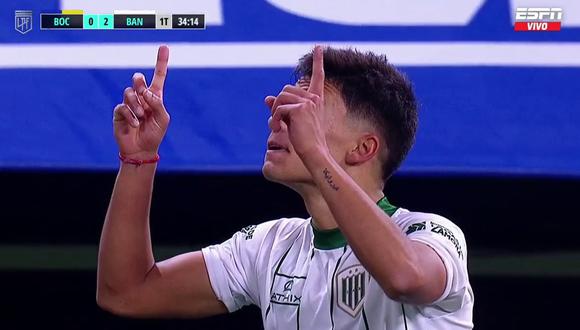 Ramiro Enrique anota un doblete para la goleada de Banfield sobre Boca. Foto: ESPN.