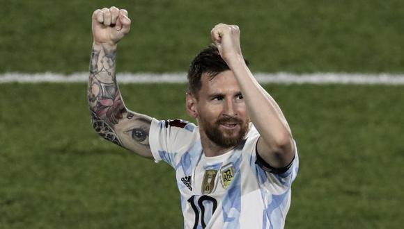 La alegría de Lionel Messi tras la victoria frente a Uruguay. (Foto: AFP)