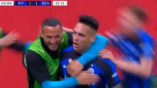 Gol de Lautaro Martínez: el argentino anota el 2-1 de Inter vs. Benfica por la Champions League | VIDEO