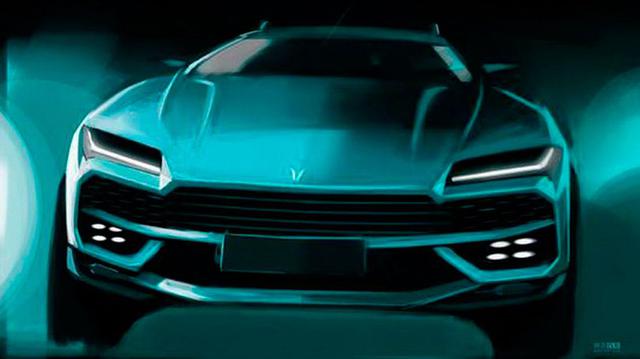 Así es como lucen los bocetos de la copia china del Lamborghini Urus. (fotos: difusión)