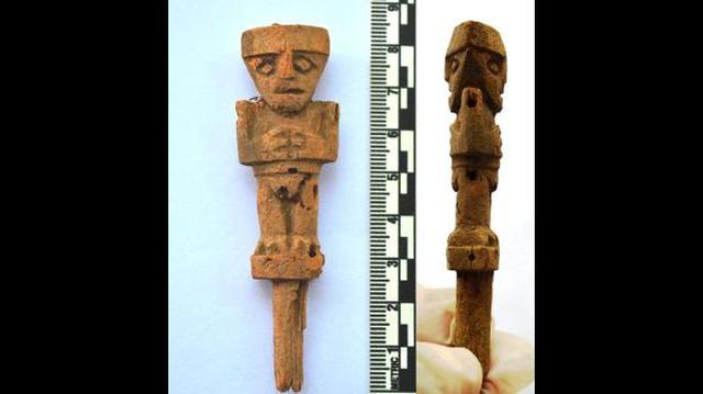 Escultura de mujer tallada en madera fue hallada en Pachacámac - 1