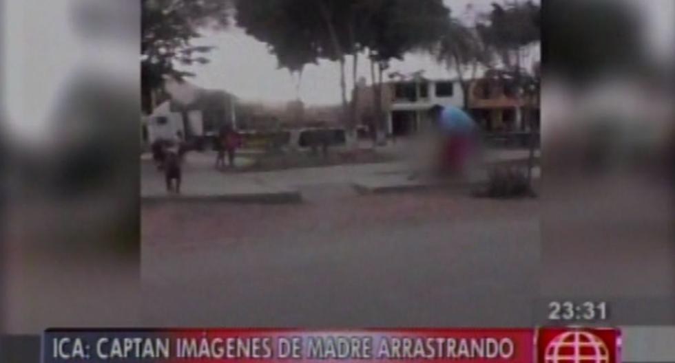 Ica: madre es vista arrastrando por la calle a su hijo de 8 años. (Foto: América TV)