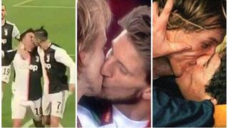 ‘CR7’ y Dybala, el nuevo par: los besos más recordados en el fútbol