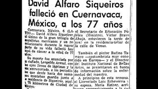 El pintor Siqueiros muere en 1974