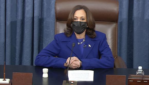 La vicepresidenta Kamala Harris fue quien tuvo el voto decisivo, para el desempate en el Senado de Estados Unidos. (Foto de archivo: AP)