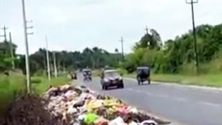 Iquitos: vecinos denuncian que carretera interprovincial se encuentra llena de residuos sólidos