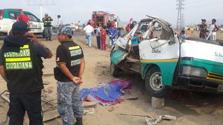 Una pasajera de combi murió en accidente en la Panamericana Sur