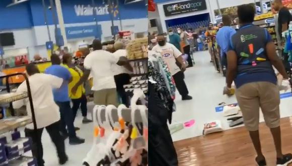 Así fue la pelea en Walmart por uso de mascarillas. (Foto: capturas de Instagram)