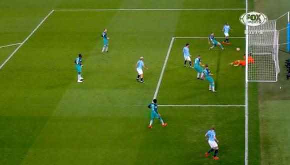 Manchester City vs. Tottenham: el gol de Sterling para el 3-2 tras jugadón de Bernardo Silva. (Foto: captura)