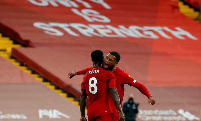 Naby Keita convirtió el 1-0 a favor del Liverpool frente al Chelsea | Foto: AFP/EFE/AP