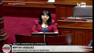 Congreso le otorga el voto de confianza al Gabinete de Mirtha Vásquez