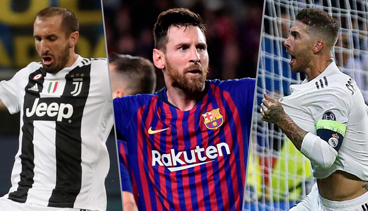 Lionel Messi, Sergio Ramos y Giorgio Chiellini le han sido fieles a un solo equipo por muchos años. (Fotos: AP / AFP / Real Madrid)