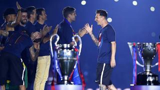 Barcelona celebró en el Camp Nou el título de Champions League