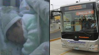 Bebe que casi nace en bus del Metropolitano goza de buena salud