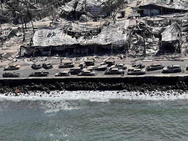 Aerial view of the aftermath of a wildfire in Lahaina, Maui, Hawaii on August 11, 2023.  (EFE).