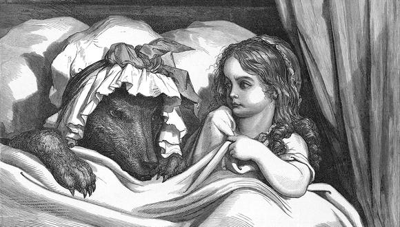 El lobo disfrazado ( c.1870 ), la obra de Doré y del grabador Pannemaker es una especie de ícono del arte del engaño.