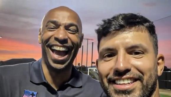 Thierry Henry y Sergio Agüero presentes en la práctica de Barcelona en Estados Unidos. (Foto: Barcelona)