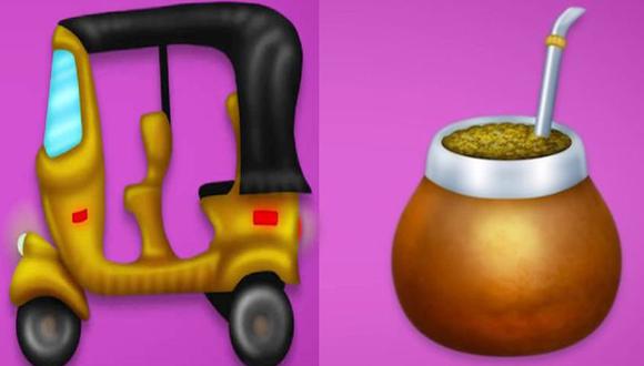 Emojis de mototaxi y mate. (Foto: Emojipedia)