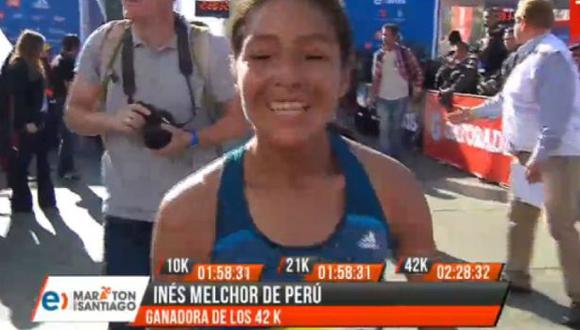 Inés Melchor ganó con récord Maratón 42k de Santiago de Chile