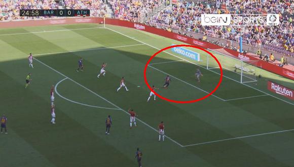 Barcelona vs. Athletic Club Bilbao: Suárez falló gol de manera increíble tras maravilloso pase de Vidal. (Foto: captura)