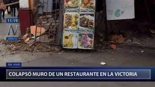 La Victoria: derrumbe de pared sepulta restaurante instalado en casona