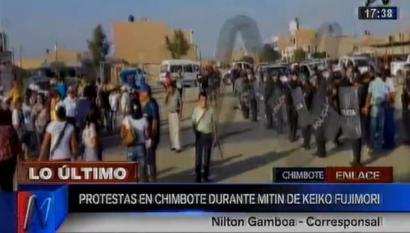 Chimbote: protesta contra Keiko Fujimori fue dispersada por PNP