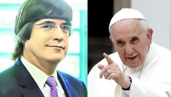 Jaime Bayly en una foto del diario Clarín de Argentina. A la derecha el Papa. (Agencias)