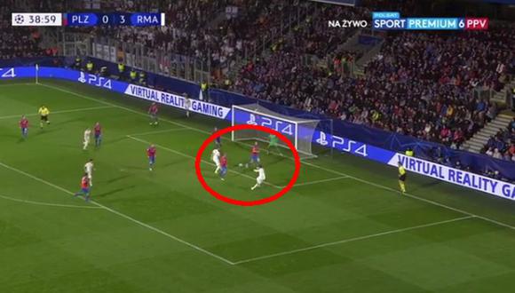 Real Madrid vs. Viktoria Plzen: el gol de Bale para el 4-0 en la Champions League. (Foto: captura)