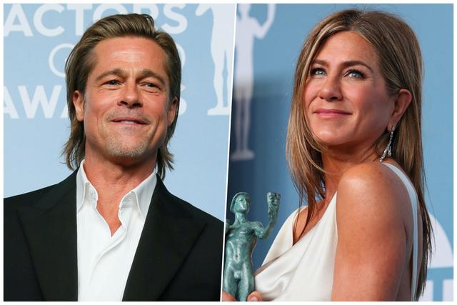 SAG Awards. Brad Pitt y Jennifer Aniston se vieron las caras luego de llevarse los premios en sus respectivas categorías. Fotos: AFP.