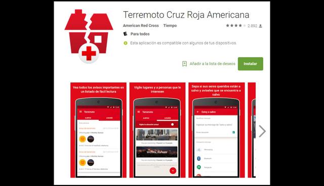Red cross (Cruz Roja) Tiene una app para cada tipo de desastre. Ahí se pueden conocer conceptos en primeros auxilios o qué hacer en una emergencia.  (Foto: Google Play)