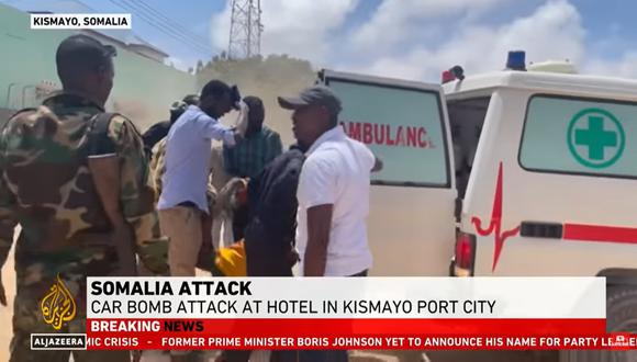El ataque comenzó con la explosión de un coche bomba conducido por un suicida contra un hotel en Kismayo. (Foto: Captura YouTube Al Jazeera)