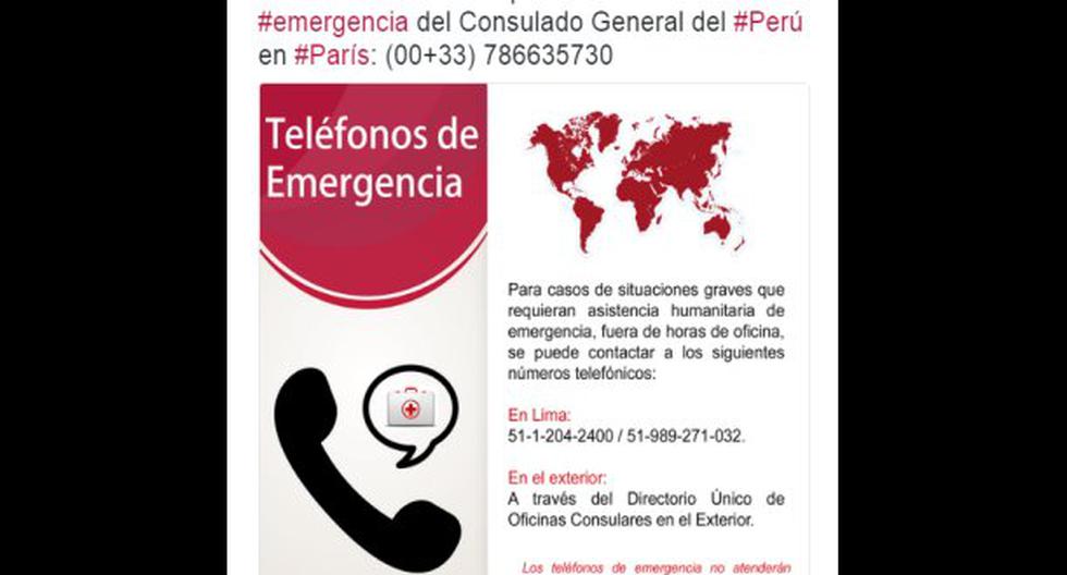 Cancillería informa sobre situación de peruanos en Francia. (Foto: Twitter)