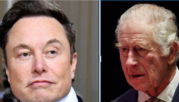 Elon Musk y el rey Carlos III. (AFP).
