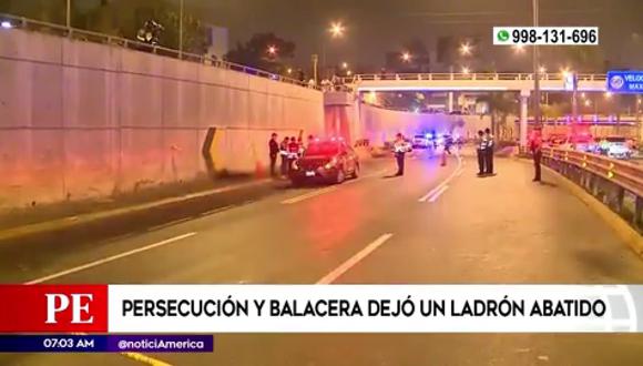 Persecución y balacera dejó a un ladrón abatido en San Borja. (Foto: América Noticias)