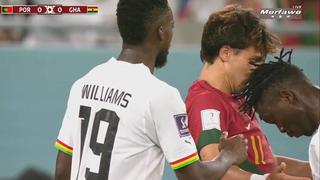 Portugal vs. Ghana: el cabezazo de Alidu Seidu a Joao Felix que el árbitro no sancionó ni con amarilla |VIDEO