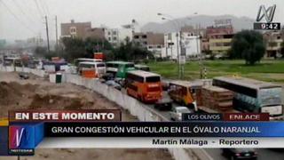 Los Olivos: así es la congestión vehicular en el Óvalo Naranjal