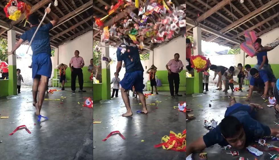Joven es destruyendo piñata en una fiesta infantil y se por curioso curioso motivo | REDES-SOCIALES | EL COMERCIO PERÚ