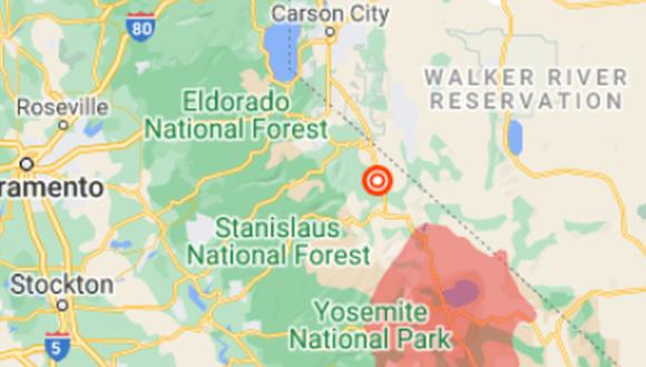 Se trata de la zona menos poblada de California y cuya localidad más próxima es Carson City, que se encuentra a 50 millas en el estado de Nevada. (Foto: Google Maps).