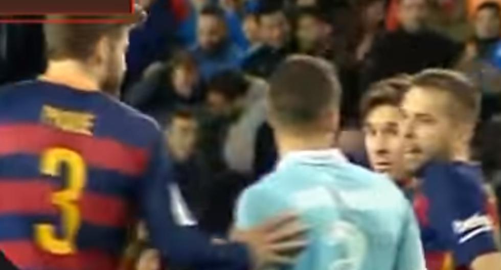 Lionel Messi fue recriminado por el capitán del Celta de Vigo. (Foto: Captura)
