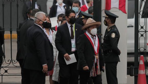 Vladimir Cerrón acudió a la ceremonia de juramentación de Pedro Castillo como presidente de la República. (Foto: Leandro Britto / @photo.gec)