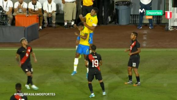 Perú vs. Brasil: mira el impactante choque de cabezas entre Casemiro y David Neres | Foto: Captura