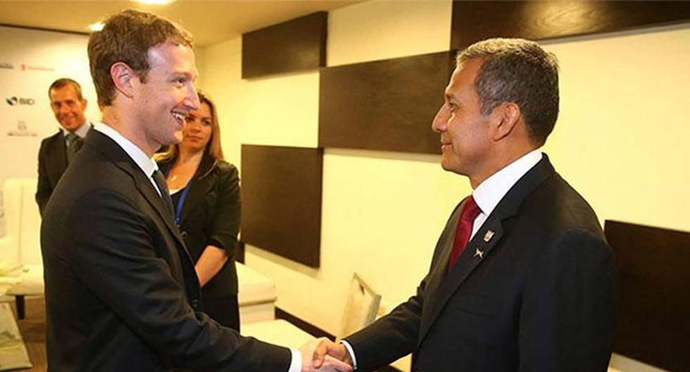 Ollanta Humala se reunió con Mark Zuckerberg en Panamá. (Foto: Presidencia Perú)