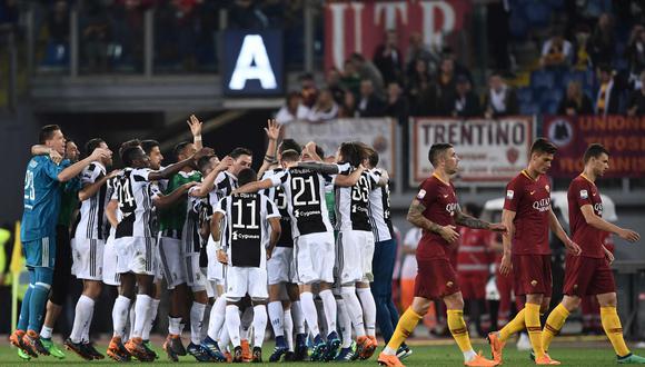 Juventus se consagró campeón de la Serie A tras igualar 0-0 en su visita a la Roma. El cuadro de Turín consiguió su séptimo título de manera consecutiva (Foto: AFP)