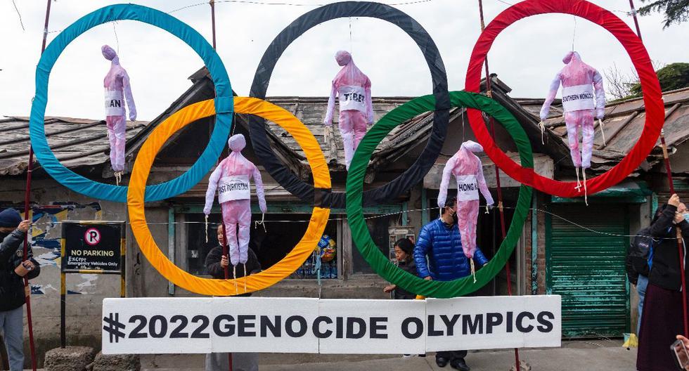 Decenas de organizaciones de derechos humanos han llamado "Olimpiadas del Genocidio 2022" a los Juegos Olímpicos de invierno que se realizarán el próximo año en la capital china, en protesta por la represión del régimen. (FOTO: AP)