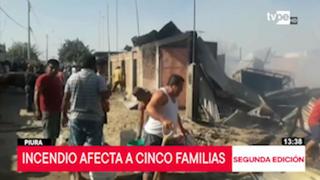 Incendio destruye cuatro viviendas en Piura